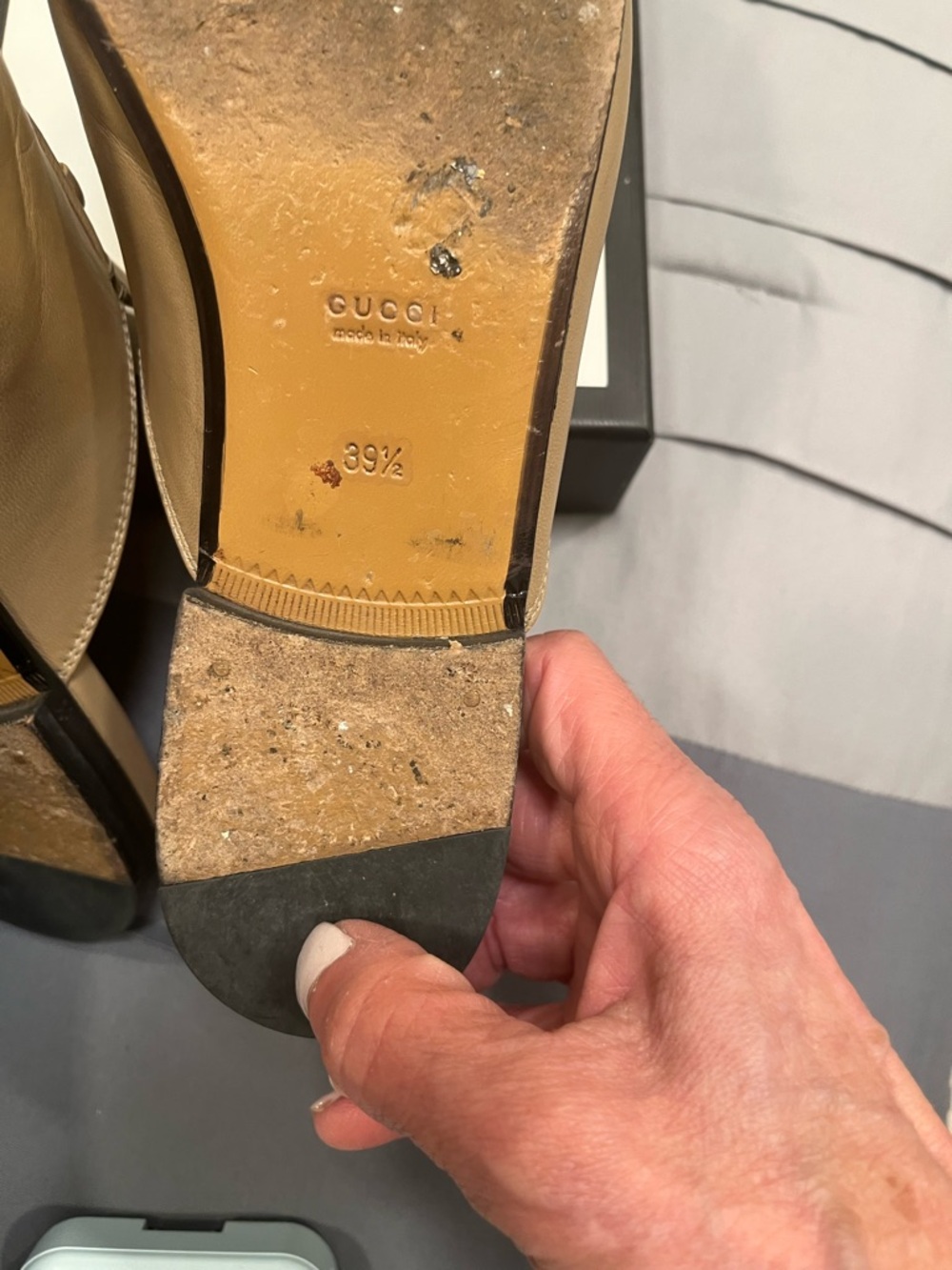Gucci  women Leather Slip-On Horsebit slides - Picture 7 of 11